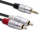 Juhe Qoltec 2xRCA to Mini Jack 3.5mm RCA male x 2, Mini Jack male, 1 m, must
