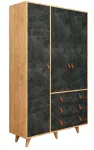 Riidekapp Kalune Design Chunky, tamm v./tumehall v., 52 cm x 120 cm x 187 cm