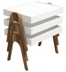 Kohvilaud Kalune Design Roma, valge v./p&auml;hklipuu v., 32 - 40 cm x 40 cm x 54.3 - 61.8 cm