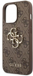 Telefoni &uuml;mbris Guess 4G Metal Logo Case, Apple iPhone 14 Pro, pruun v.