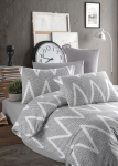 Voodipesukomplekt Mijolnir Olivia 162ELR2721, valge/hall, 160 x 220 cm