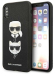 Telefoni &uuml;mbris Karl Lagerfeld Karl & Choupette Head KLHCPXSAKICKCBK, Apple iPhone X / XS, must v.