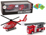 M&auml;ngu tulet&otilde;rjeauto, ja helikopter Die-Cast, punane