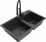 K&ouml;&ouml;givalamu koos kraaniga Mexen Tomas Aster, graniit, 80 cm x 50 cm x 19 cm, black granite