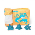 Vannim&auml;nguasi, raamatu ja m&auml;nguasjade komplekt Melissa & Doug Baby Dolphins, sinine/oranž