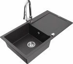 K&ouml;&ouml;givalamu koos kraaniga Mexen Leo, vaik/graniit, 90 cm x 50 cm x 19 cm, valge/must