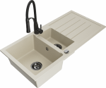 K&ouml;&ouml;givalamu koos kraaniga Mexen Andres Beige+Black, graniit, 100 cm x 50 cm x 20 cm, beige+black