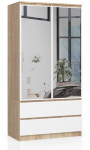 Esiku riidekapp Akord Furniture Factory, pruun v./valge v./pruunikas v., 51 cm x 90 cm x 180 cm