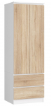 Riidekapp Akord Furniture Factory Star K60, sonoma tamm v., 60 cm x 51.5 cm x 180 cm