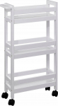 3-korruseline ratastel k&auml;ru 5five, 40 cm x 75 cm x 15 cm, valge v.