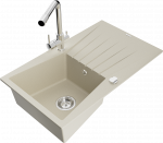 K&ouml;&ouml;givalamu koos kraaniga Mexen Cesar, graniit, 77.5 cm x 47 cm x 20 cm, beež/beige+chrome