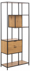 Raamaturiiul Seaford, tamm v., 185 cm x 35 cm x 77 cm