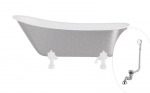 Vann, teisaldatav Besco Olaya Glam, 160 cm x 68 cm x 68 cm, ovaalne, valge/h&otilde;be