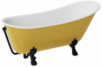 Vann, teisaldatav Besco Olaya Glam, 160 cm x 67 cm x 68 cm, ovaalne, kuldne/valge