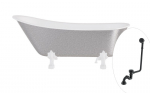 Vann, teisaldatav Besco Olaya Glam, 160 cm x 68 cm x 68 cm, ovaalne, valge/h&otilde;be