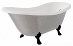 Vann, teisaldatav Besco Otylia Glam, 160 cm x 77 cm x 68.5 cm, ovaalne, h&otilde;be/must