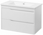 Vannitoakapp valamuga Uvvis Florence Kante 60, valge matt v., 45.3 cm x 60 cm x 82.5 cm