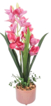 Kunsttaim potis, orhidee Home4you Garden Queen, roheline v./roosa v., 70 cm x 16 cm