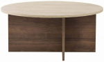 Kohvilaud Nordure Soleil, p&auml;hklipuu v./travertine v., 90 cm x 90 cm x 40 cm