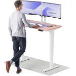 Arvutilaud reguleeritava k&otilde;rgusega Desktronic HomePro, 120 cm x 60 cm, 61 - 127 cm, valge v./roosa v.