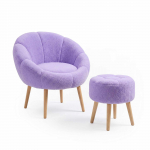 Tugitool koos jalatoega Hanah Home Lida, violetne v., 42 cm x 75 cm x 100 cm