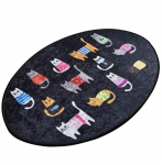 Vaip Conceptum Hypnose Cats 882CHL2180, must/mitmev&auml;rviline, 90 cm x 60 cm