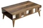 Kohvilaud Kalune Design Madrid, valge v./p&auml;hklipuu v., 105 cm x 60 cm x 37.6 cm