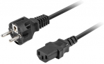 Kaabel Lanberg Power Cord 10A CA-C13C-15CC-0018-BK Schuko Male, IEC320 C13 Female, 1.8 m, must v.