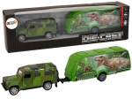 Dinosaurustega m&auml;nguautode komplekt Lean Toys Die-Cast 13310, roheline v.