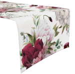 Piklik laudlina ristk&uuml;likukujuline Mariall OM01-2, valge/roosa/beež, 40 x 200 cm