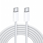 CP CBL5 punutud traat 65 W PD USB-C-USB-C andmeside ja laadija 1 m kaabel valge
