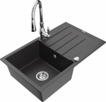 K&ouml;&ouml;givalamu koos kraaniga Mexen Bruno Savita, graniit, 79.5 cm x 49.5 cm x 20 cm, must/kroom