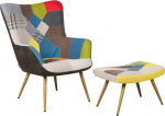 Tugitool koos jalatoega Beliani Vejle, eriv&auml;rviline, 78 cm x 73 cm x 93 cm