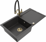 K&ouml;&ouml;givalamu koos kraaniga Mexen Leo, vaik/graniit, 90 cm x 50 cm x 19 cm, valge/must