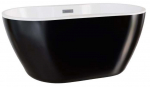 Vann, teisaldatav Besco Navia Black&White, 140 cm x 75 cm x 60 cm, ovaalne, valge/must