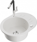 K&ouml;&ouml;givalamu koos kraaniga Mexen Kevin Flora, graniit, 58.6 cm x 45.8 cm x 19 cm, valge/must/kroom