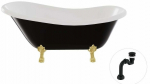 Vann, teisaldatav Besco Otylia B&W, 170 cm x 77 cm x 68.5 cm, ovaalne, valge/must
