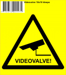 Hoiatuskleebis VIDEOVALVE, 0.1 m x 10 cm