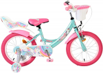 Lisaratastega laste jalgratas, laste Volare Unicorn CB 4B7, roheline, 16"