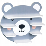 Laste riiul Kesper Bear, sinine v./valge v., 42 cm x 45 cm x 12 cm