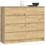 Kummut Akord K120, artisan oak, 99 cm x 40 cm x 120 cm