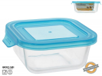 Toidukarp Kitchen&GO, 0.8 l, 17.5 cm x 15.5 cm, l&auml;bipaistev v./sinine v.