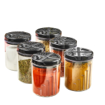 V&uuml;rtsipurkide komplekt Hermia ET-00115, l&auml;bipaistev v./must v., 300 ml, 7.5 cmx7.5 cm
