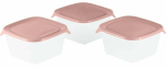 Toiduainekarbi komplekt Curver Fresh & Go 0800560W08, 1.2 l, 15.5 cm x 15.5 cm, roosa v., 3 tk