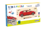 Puidust pusle Beleduc 5in1 Car, mitmev&auml;rviline, 33 tk