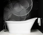 Vann, teisaldatav Besco Gloria, 150 cm x 68 cm x 58 cm, ovaalne, valge
