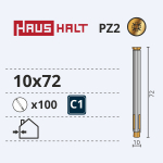 Ankrupolt raamidele Haushalt, 10x72 mm, 100 tk