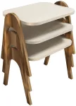 Kohvilaud Kalune Design Paris, kreemjasvalge/p&auml;hklipuu v., 35.5 cm x 48.6 cm x 42 - 72 cm