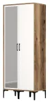 Riidekapp Kalune Design Kumsal RS, valge v./p&auml;hklipuu v., 47.5 cm x 80 cm x 201.4 cm, peegliga