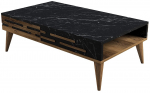 Kohvilaud Kalune Design Valensiya, valge v./must v./p&auml;hklipuu v., 105 cm x 60 cm x 34.6 cm